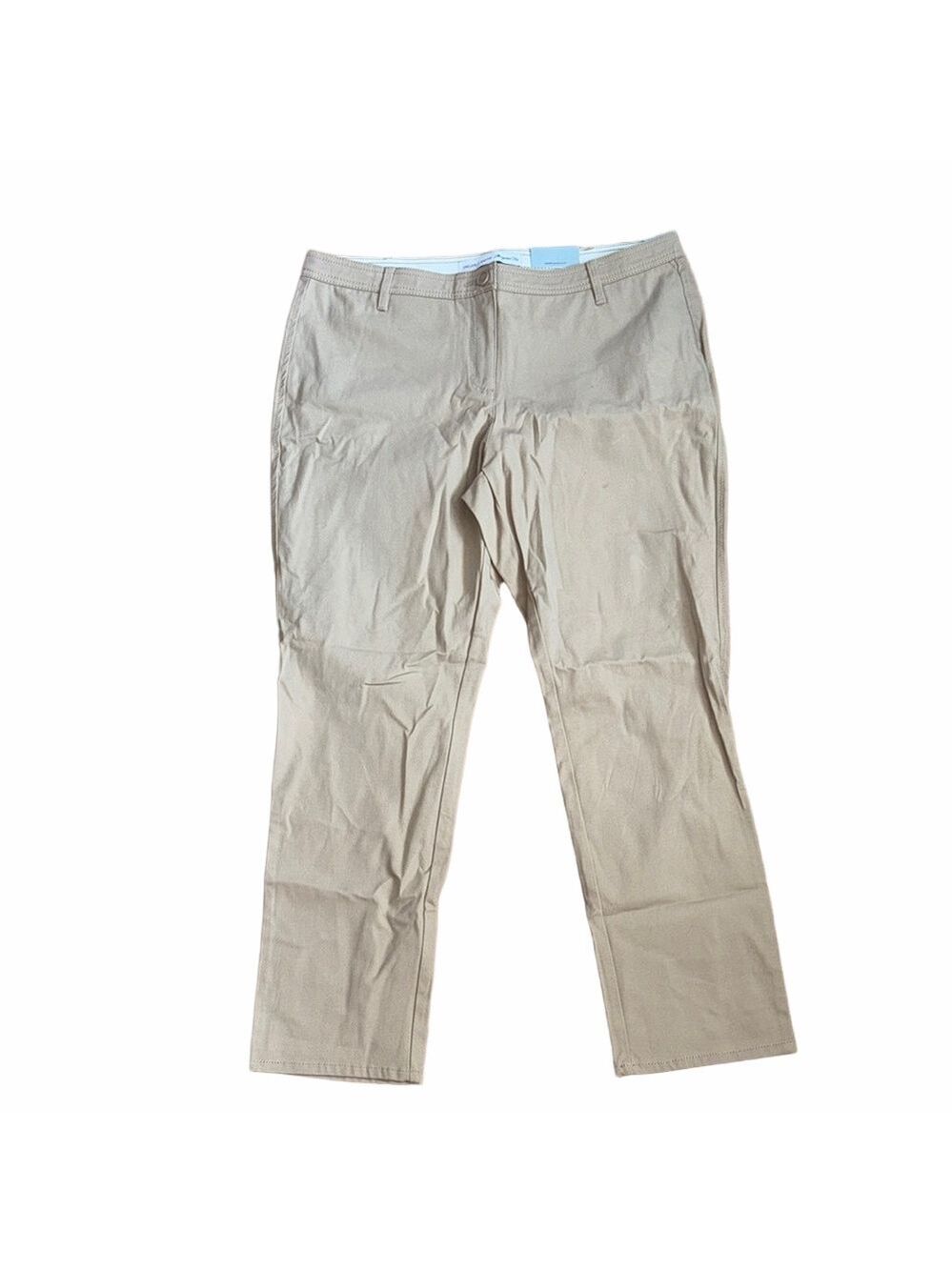 Jaclyn Smith Womens Size 16 Tan Margaret Fit Slim Ankle Capri Work Pants NWT